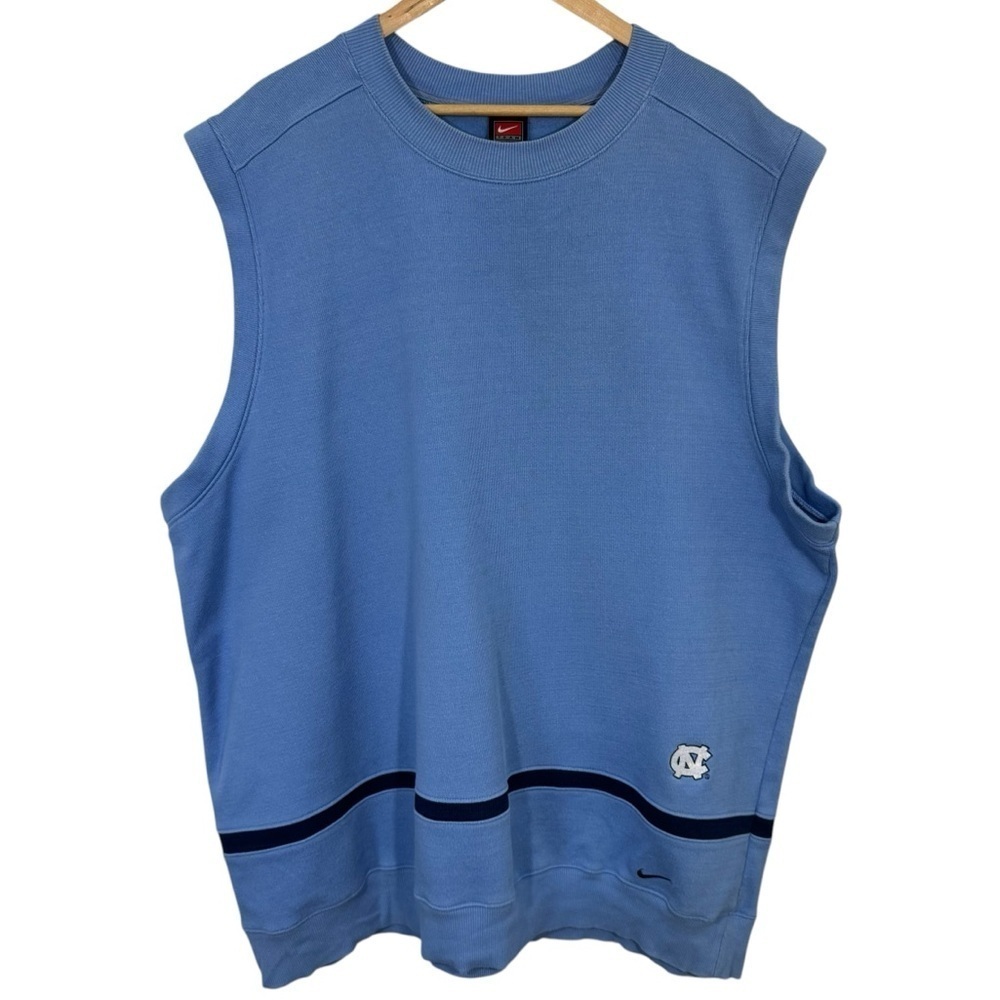 Vintage Nike UNC North Carolina Sweatshirt Vest Mens XL Blue Athletic Tar Heels